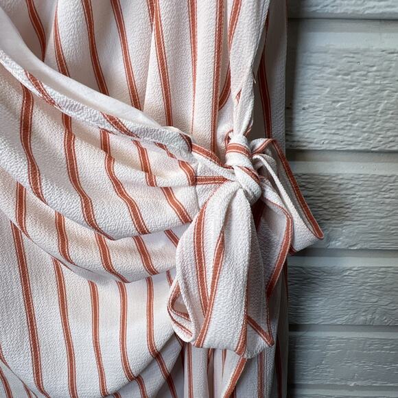 Sage The Label Size Large Wrap dress mini striped adjustable lined button close - Picture 4 of 11